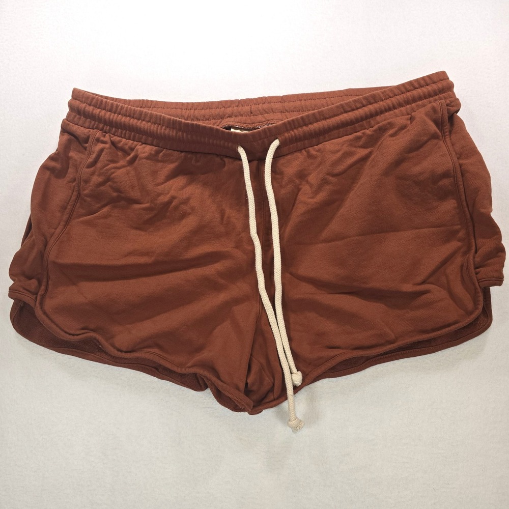 Universal Thread Womens 2X Rust Brown French Terry Lounge Shorts Plus Size